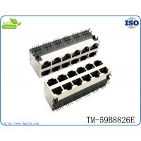 **RJ45接口2X4 8P8C多口合一 雙層RJ45連接器