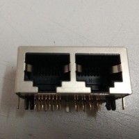 供應興伸展電子RJ45插座/網絡連接器/RJ45水晶頭PCB插座/5921S1X2無彈無燈腳前3.68系列