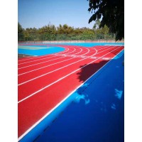透氣型混合型塑膠跑道材料生產廠家400米田徑場運動場施工建造高桿燈