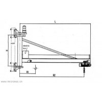 安裝在車間立柱上面的旋臂起重機,BX壁掛式旋臂起重機詳情